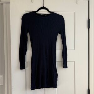 Reformation Navy Long Sleeve Dress